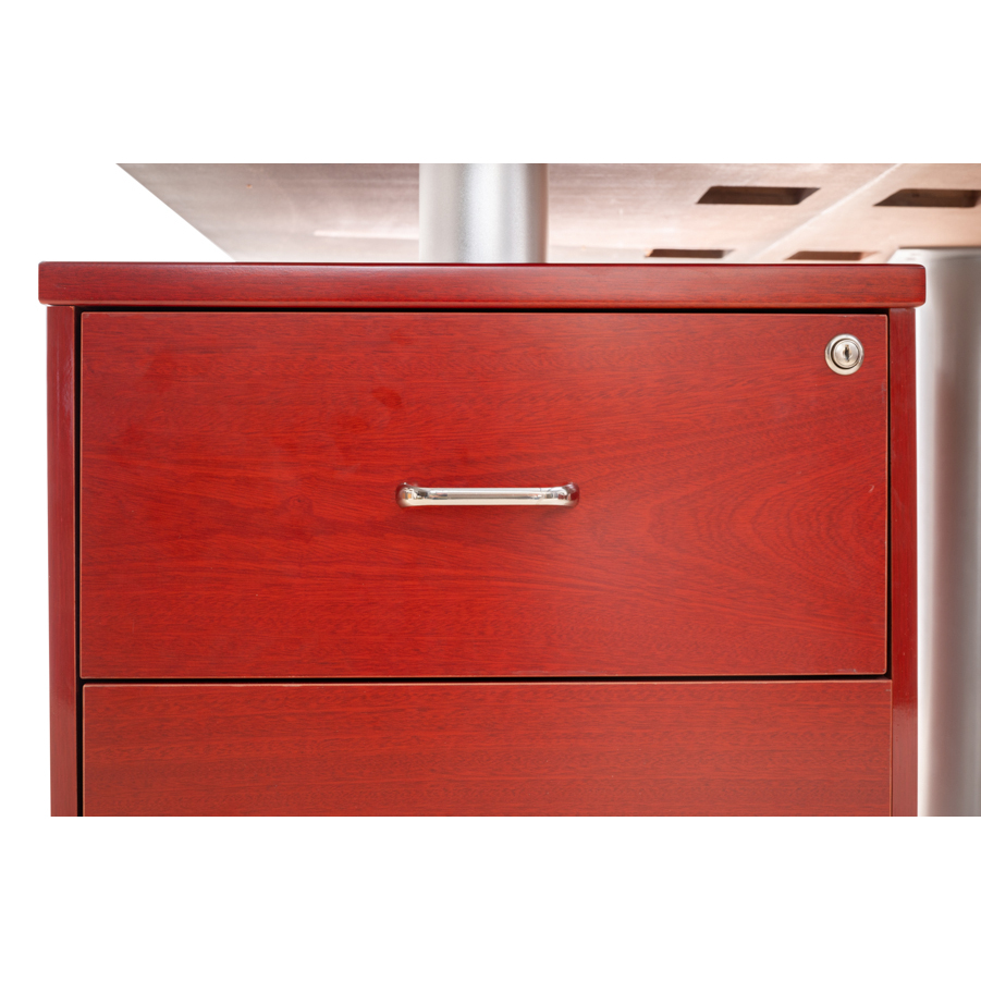 Berlin Executive Desk Manager's Desk Contemporary Office Furniture Cherry Wood 2.6x1.8x0.76 m Stable Design Home Use 210kg