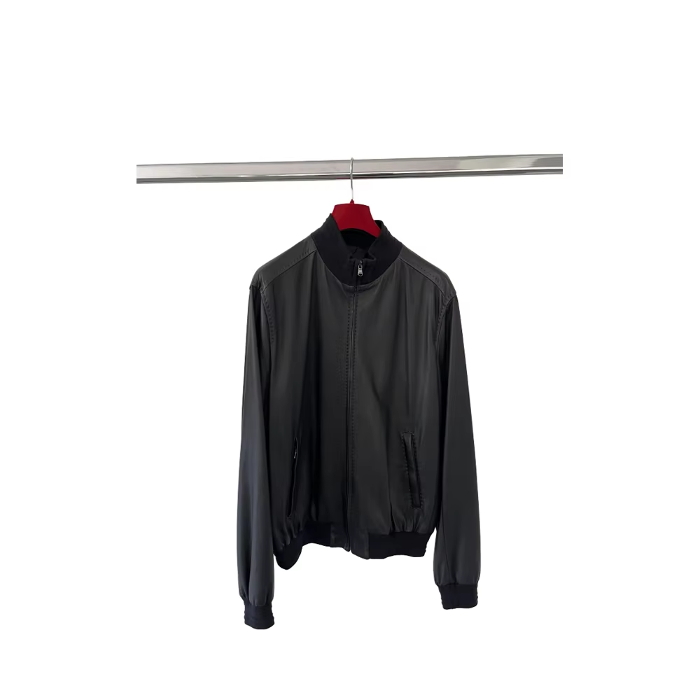 Italian Lamb Nappa Leather Zip-up Men's Jacket Water-Proof