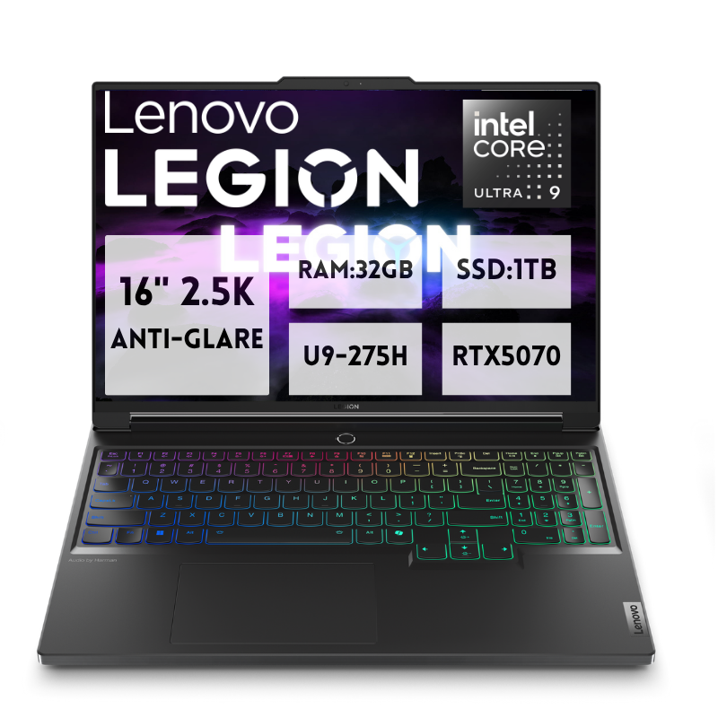 Lenovo Legion Y9000P UItra9-275HX/32G/1T/RTX5070/Black Legion Pro 7i Gaming and Design Laptop