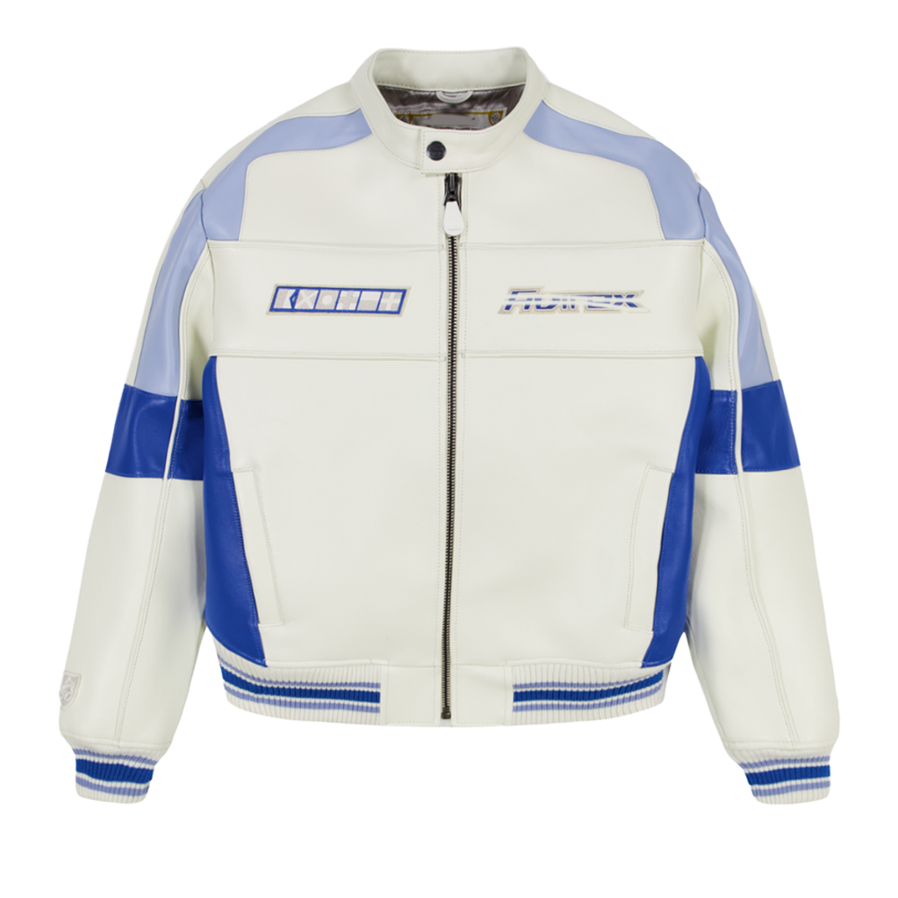 Customize Men's Genuine Sheep Skin Leather Bomber Jacket Trendy Racer Style Embroidered Logo Luxury Stand Collar Zippered