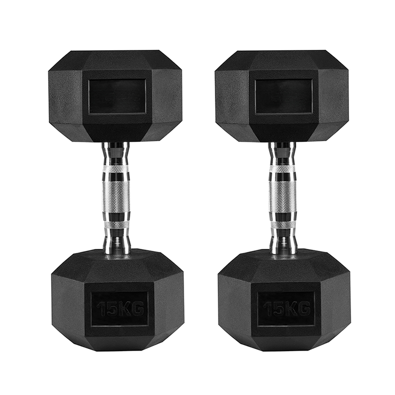 Factory Direct Sale Anti-Roll Design 15kg Hex Dumbbell Fitness Accessories Dumbbell