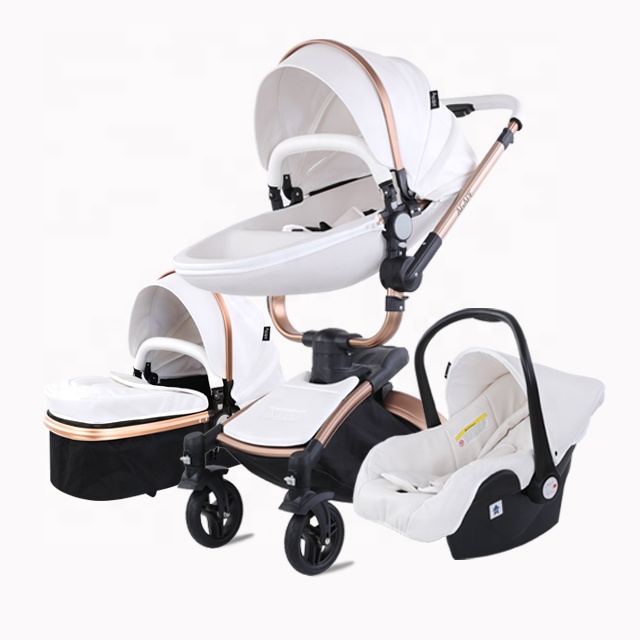 Manufacturers High Landscape Baby Stroller Supplier Wholesale 3 in 1 Baby Trolly Pram With Folding Frame Eggshell Seat