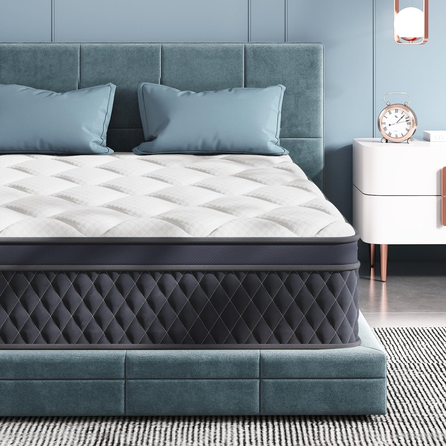 Adaptive Support Spring Mattress,Ergonomic Design,Zoned Pressure Relief,Back Sleepers,Certified Safe