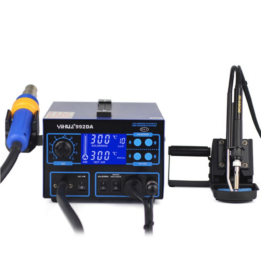992DA Intelligent Hot Air Welding Tool Smd Rework Soldering Station 3-in-1 Desoldering Soldering Iron for Mobile Phone Repair