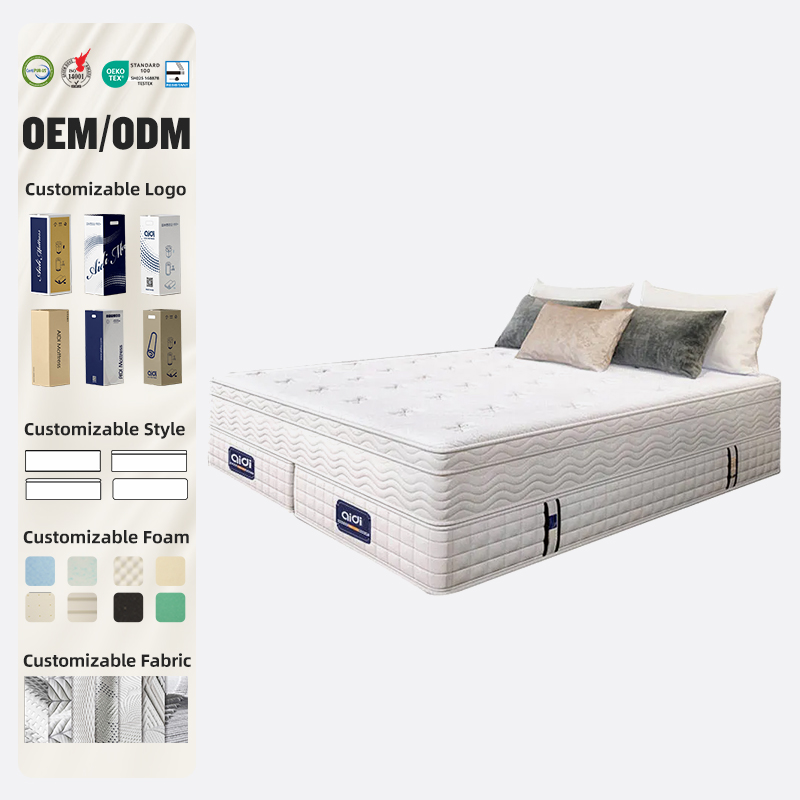 Factory Free Sample King Queen Size Natural Latex Royal Comfort Mattress 7 Zone Pocket Spring Bed Sponge Foam Hotel Mattress