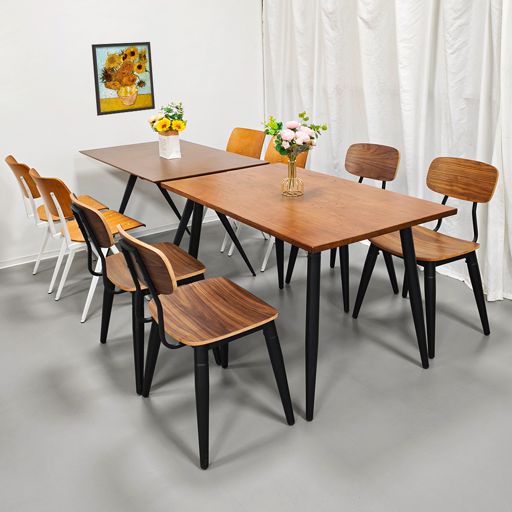 Wholesale Restaurant Furniture Metal Frame Table and Chair Set Restaurant Dining Cafe Table Set