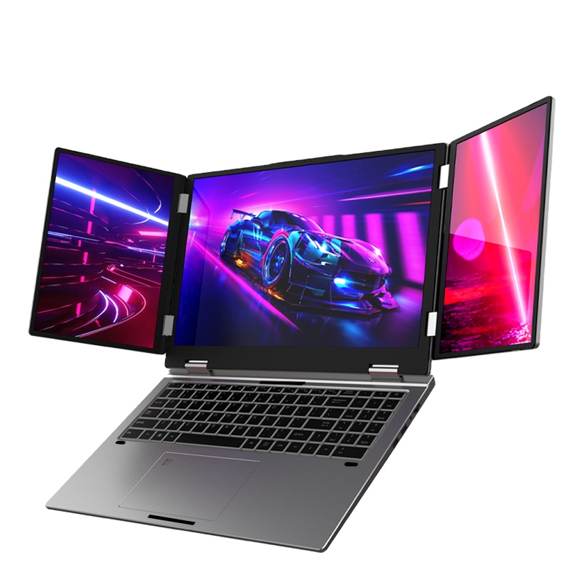 2025 Brand New Three Screen Laptop Core I7 Processor  Face Recognition Unlock  Support Multi-screen Display for Personal