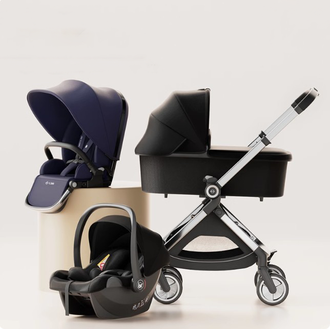 3 in 1 Multi-Functional Baby Stroller with Carry Basket Car Seat Carriage for Babies