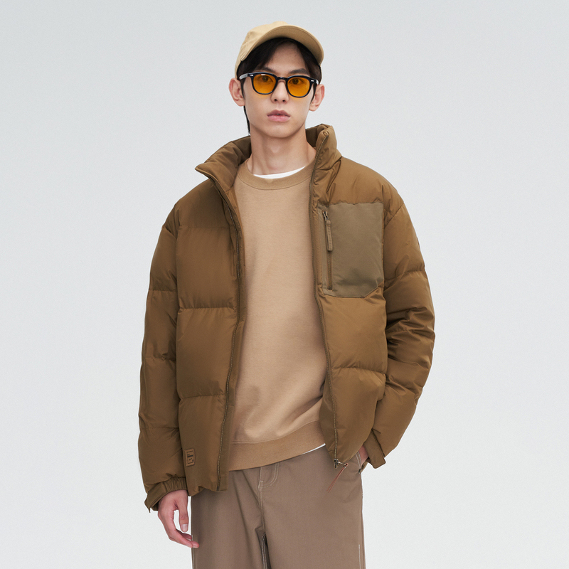 Men's Down Jacket Winter Anti Static Antibacterial Eco-friendly Black Technology Fashion Regular Zipper Waterproof Windproof 90%