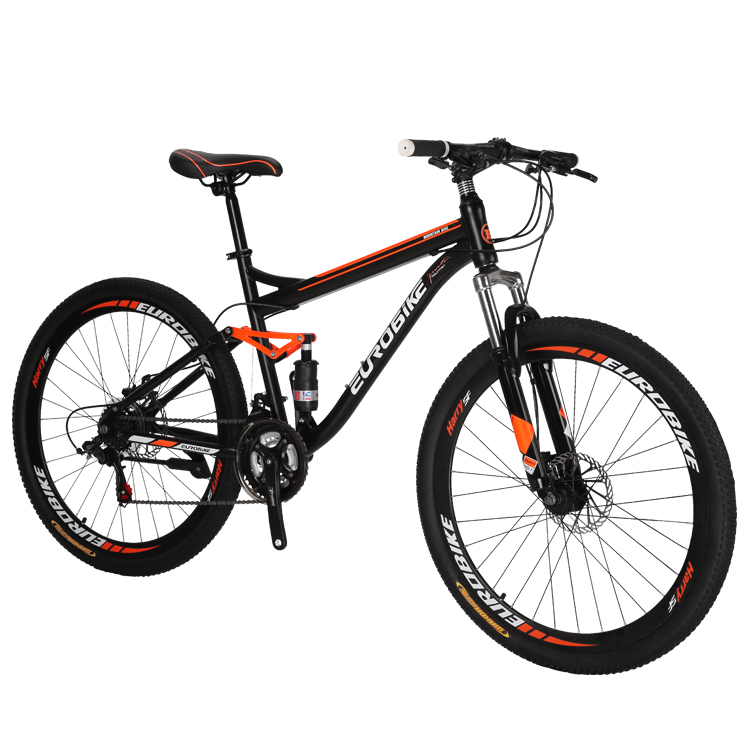 EUROBIKE S7 High-Performance 26 27.5 Inch MTB 21 Speed Carbon Steel Disc Brake VTT Mountain Bike High Performance Mountain Bike