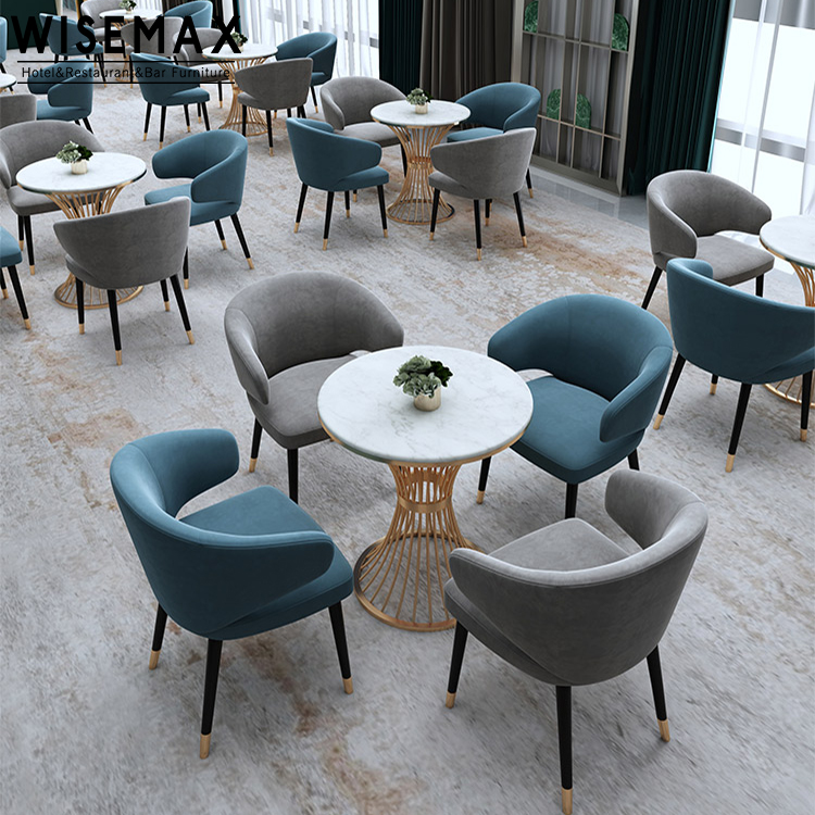 WISEMAX FURNITURE Modern Negotiation Table Sets for Hotel Lobby Light Luxury Restaurant Dining Chairs and Dining Tables Sets