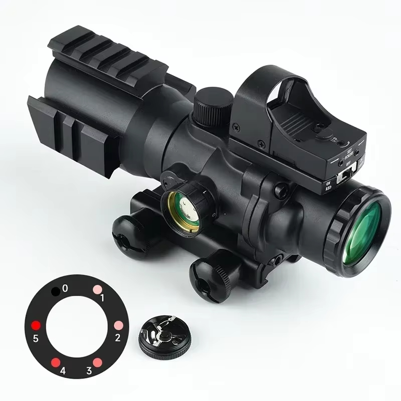 SYQt Premium 4x32 + HD107 Outdoor Precision Shooting Hunting Red Dot Sight Tactical Scopes & Accessories Shockproof