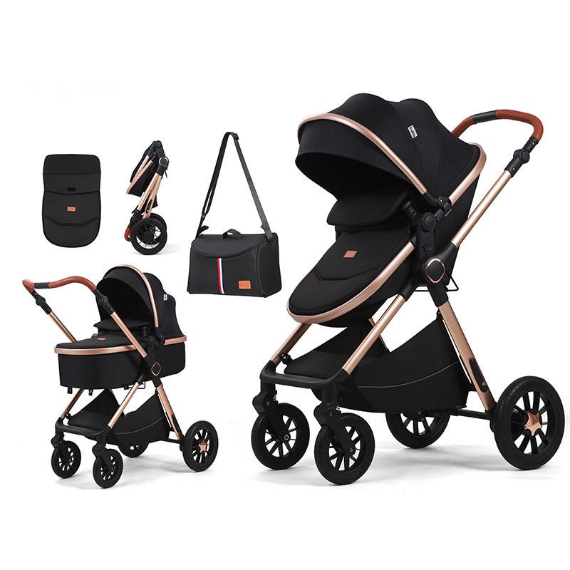 Wholesale Luxury Compact Baby Carriage Stroller Baby 4 in 1 Newborn Foldable Children's Baby Stroller Pram 3 in 1 With Car Seat