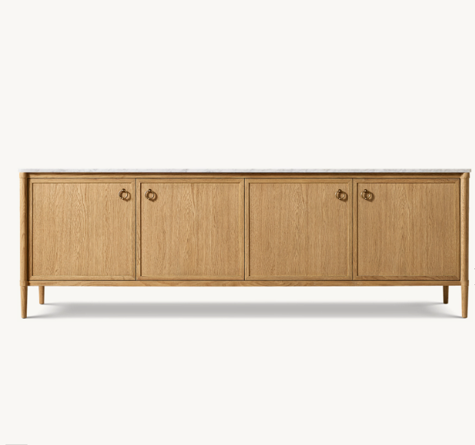 Luxury Modern Design Home Living Room Solid Oak Wood Media Console TV Stand