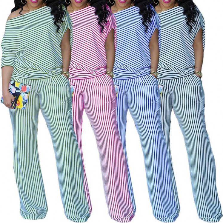 Striped Casual Shirt for Women New Style Design Long Sleeve Shirt Trousers Women's Suit