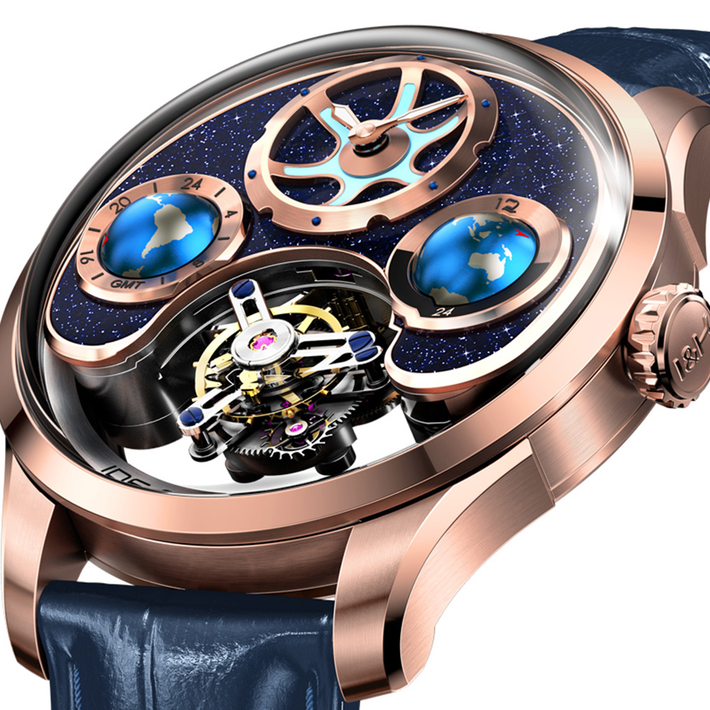 IDEAL KNIGHT 6808 Luxury Luxury Man Mechanical Watch Nice Steel Strap 3 Dials Self Winding Skeleton in Stock Business Watch