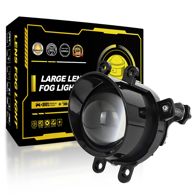 4-pin Slanted 3-inch Lens Projector LED Fog Lamp Mixed Three-color White and Yellow LED Fog Lamp/driving Lamp
