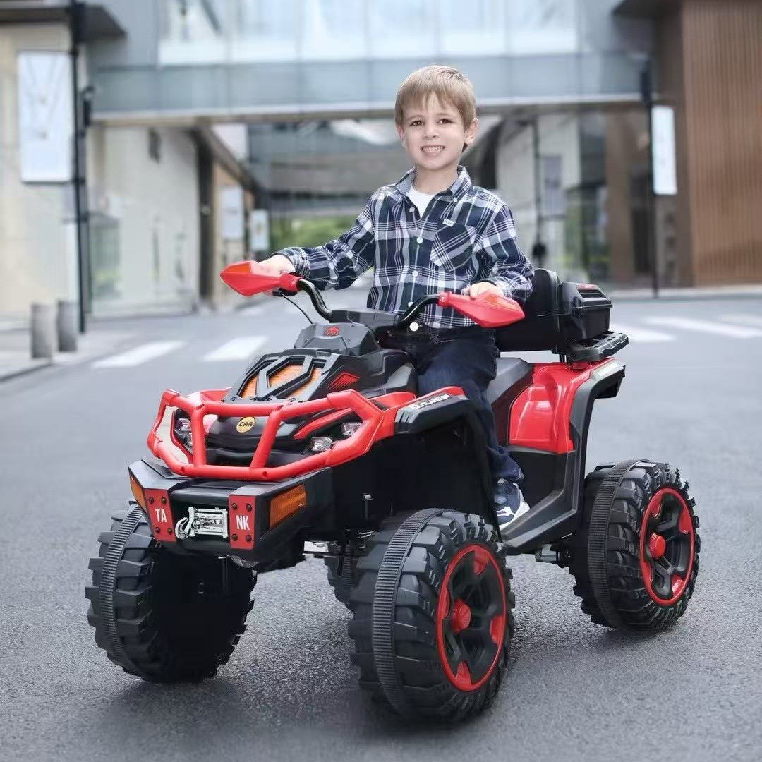Children's Electric Four-Wheel Plastic Beach Car Rechargeable Remote Control Boys 6-8 Years Old Large Ride-On Off-Road Toy