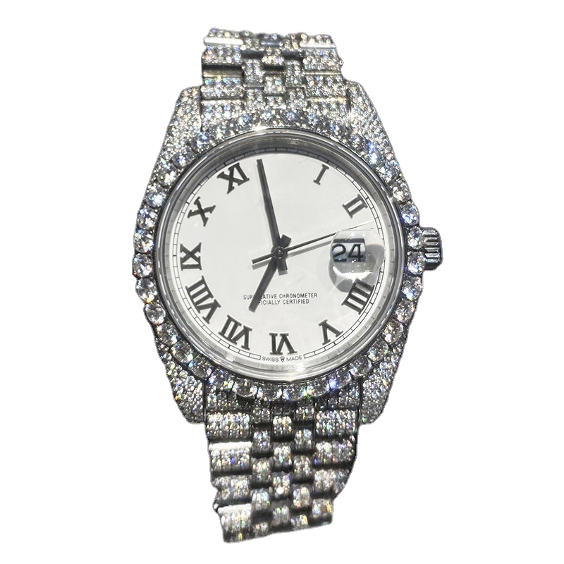 Wholesale Sport Diamond Wristwatch Luxury Men Women Moissanite Watches Automatic Mechanical Watches Iced Out Watch