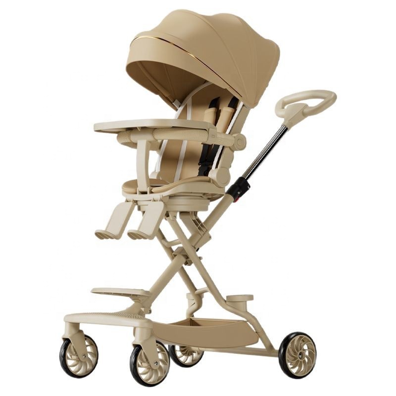 Baby Stroller Model Aluminum Alloy Lightweight Foldable Two-Way View Stroller for Newborn Babies Sitting/Lying Down