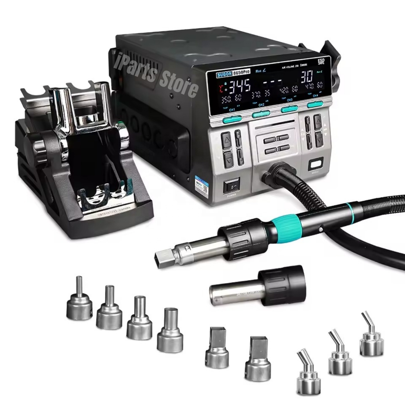 IParts Sugon 8650Pro Curve Edition 1300W Intelligent Digital Hot Air Gun BGA Desoldering Rework Station Mobile Phone Repair Tool