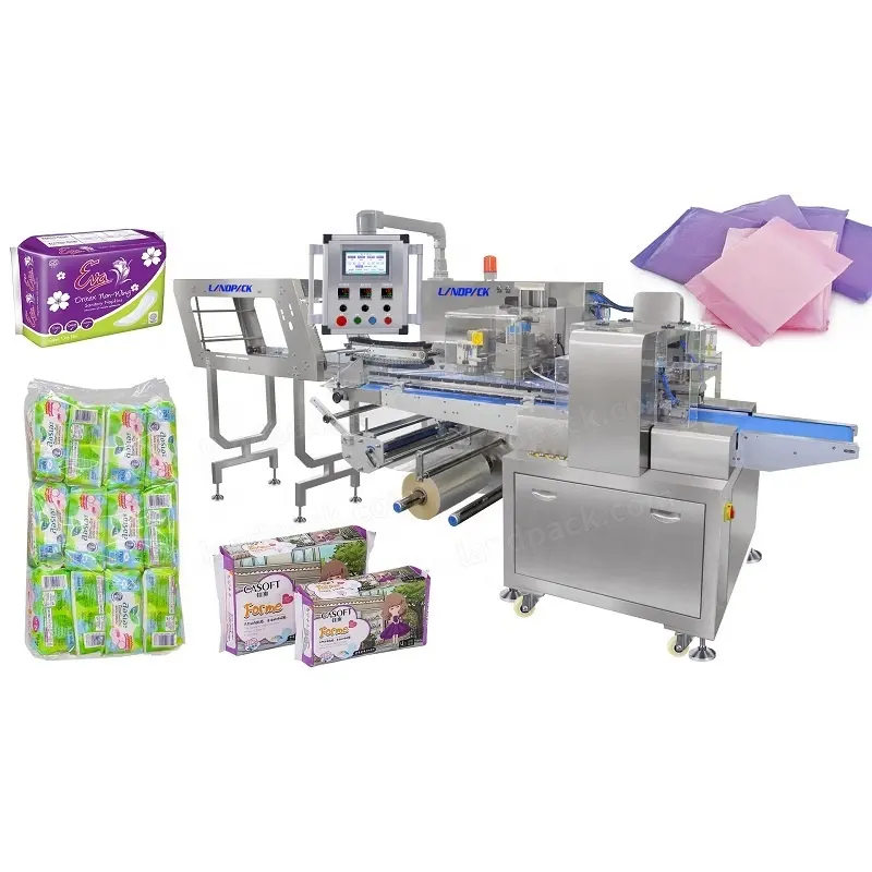Automatic Multifunctional Soft Paper Pouch Film Machine for Sanitary Napkins/Towels/Baby Diapers High-Speed Landpack LP-680X