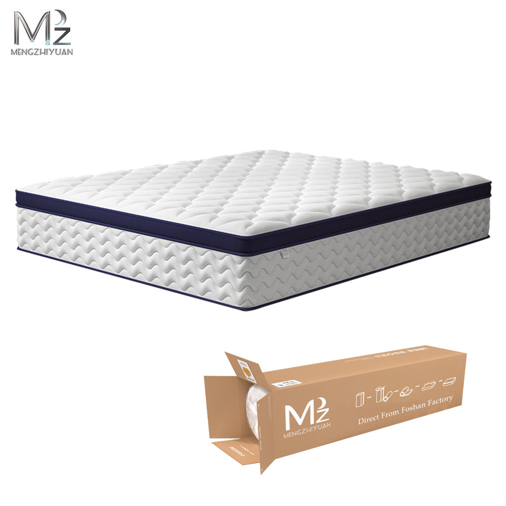 Breathable Hybrid Mattress Compressed Vacuum-Packed Pocket Spring Fireproof Cotton Filling Hospital Use 30cm Thick King Size
