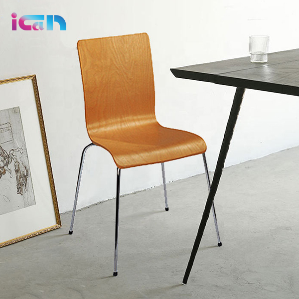 Modern Chairs Restaurant Stackable Cafe Metal Wood Chair Metal Bentwood Fast Food Restaurant Chairs