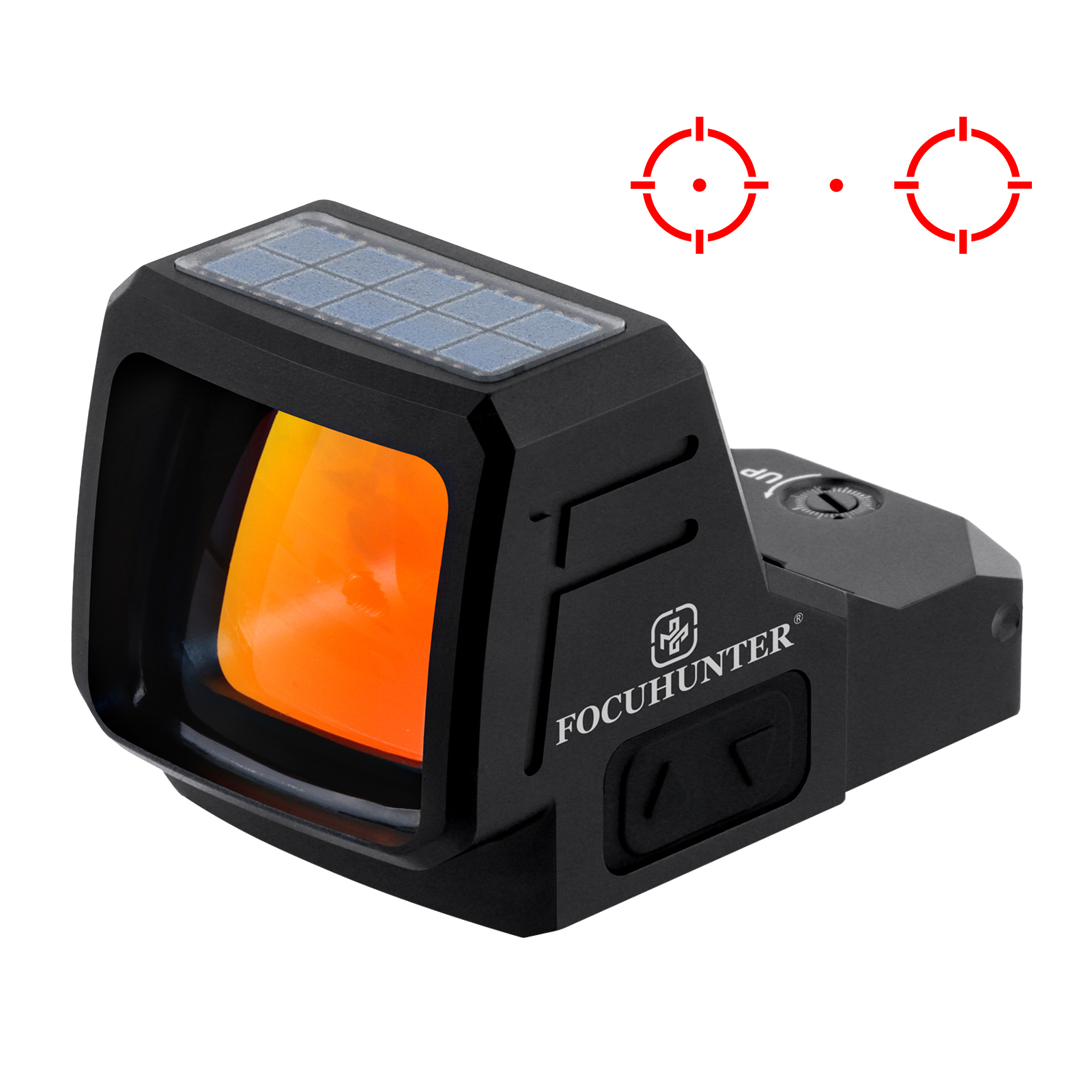 FOCUHUNTER Night Vision Solar Powered Open Red Dot Sight With Crosshairs Reflex Multi-reticle Optics Hunting Scope & Accessories