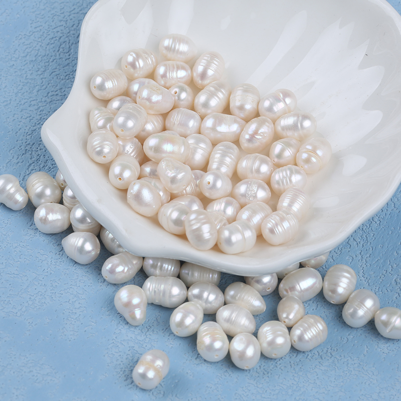 Zhuji 8-9mm White Rice Shape Natural Freshwater Loose Pearl for Diy Making