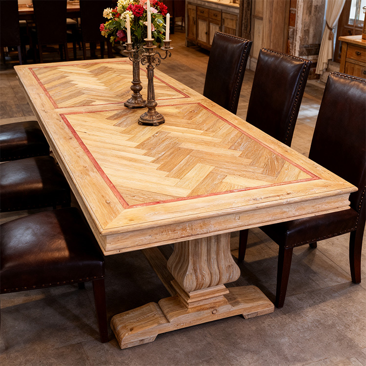 Commercial Antique Wood Dining Table Modern Design Solid Wood Restaurant Furniture for Hotel Use