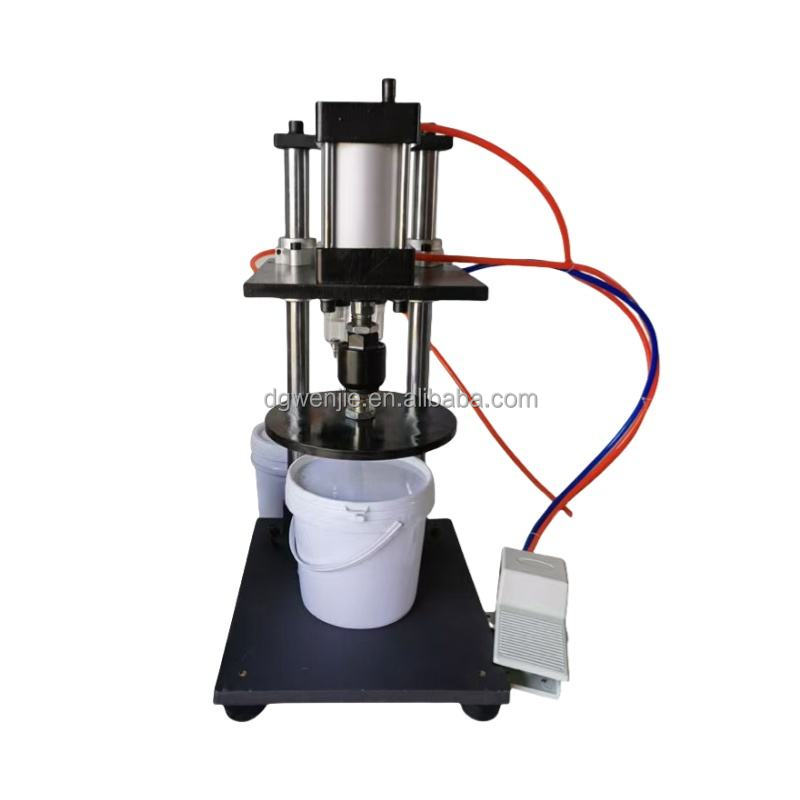 Pneumatic Sealing Machine Metal Aluminum Iron Soft Plastic Bucket Lid Sealing Closing Pressing Capping Sealer Machine