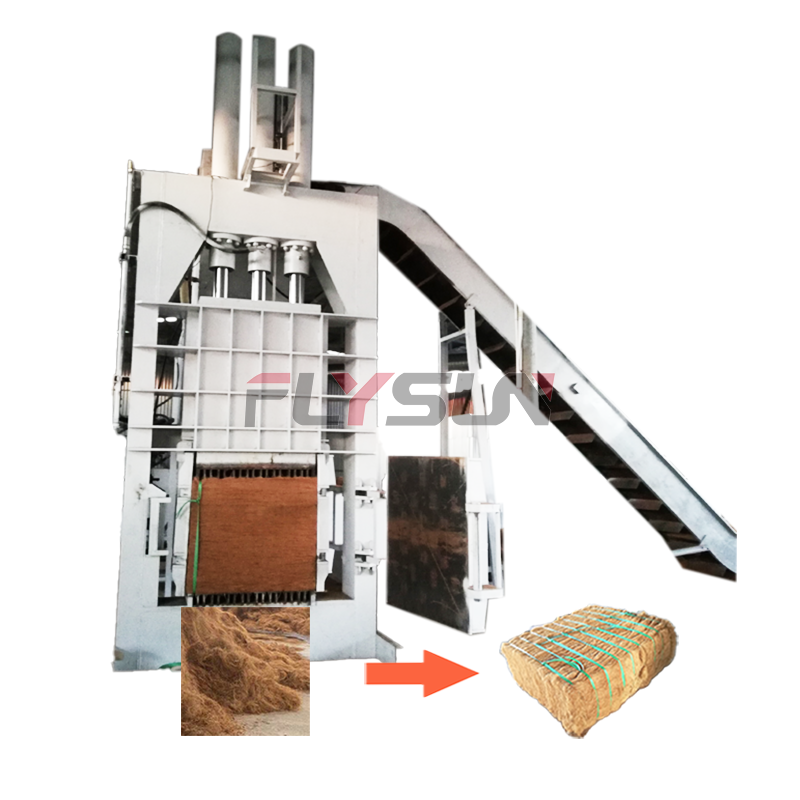 China Horizontal Vertical Coconut Fiber Rope Making Machine Sisal Baling Press Baler Machine