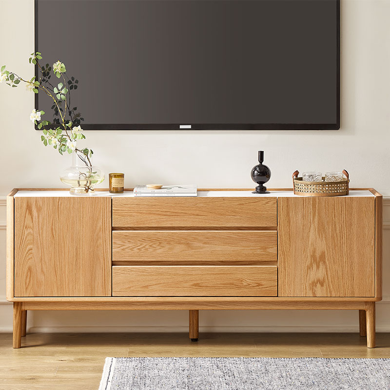 L7081 High Quality Modern Living Room Furniture Wooden Drawer TV Cabinet Solid Wooden TV Stands