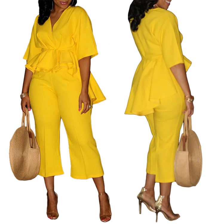 Autumn Style Hot-Sale Solid Color Women's Two-Piece Fit Suit