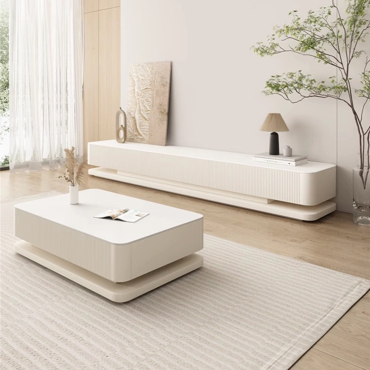 Nordic Style Ribbed TV Stand Modern Minimalist Living Room Furniture Premium Storage Cabinet Stylish Home Decor