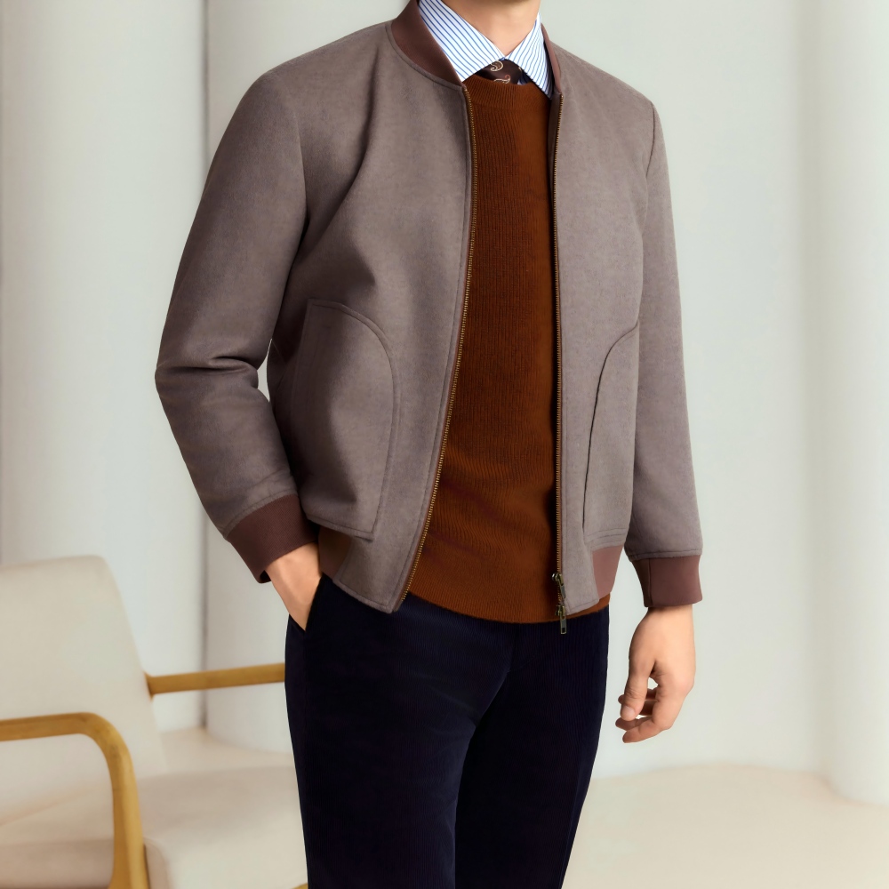 Customized Corduroy Men's Jacket Cotton Casual Shirt Jacket LightWeight Khaki Shell Stylish Corduroy Jacket for Men