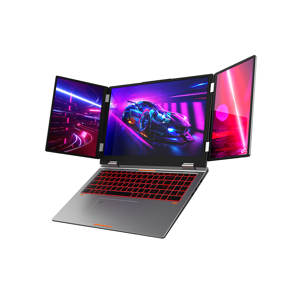 Newest Factory-Released Tri-fold Laptop with IPS Panel Face Fingerprint Recognition for Gaming Business & Personal Home Use