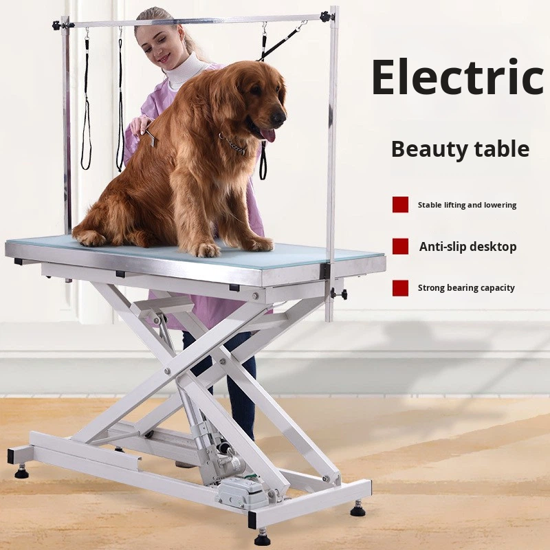 Stainless Steel Eco-friendly Pet Grooming Table Hydraulic Lift Gantry Dog Square Table for Pet Shops and Hospitals