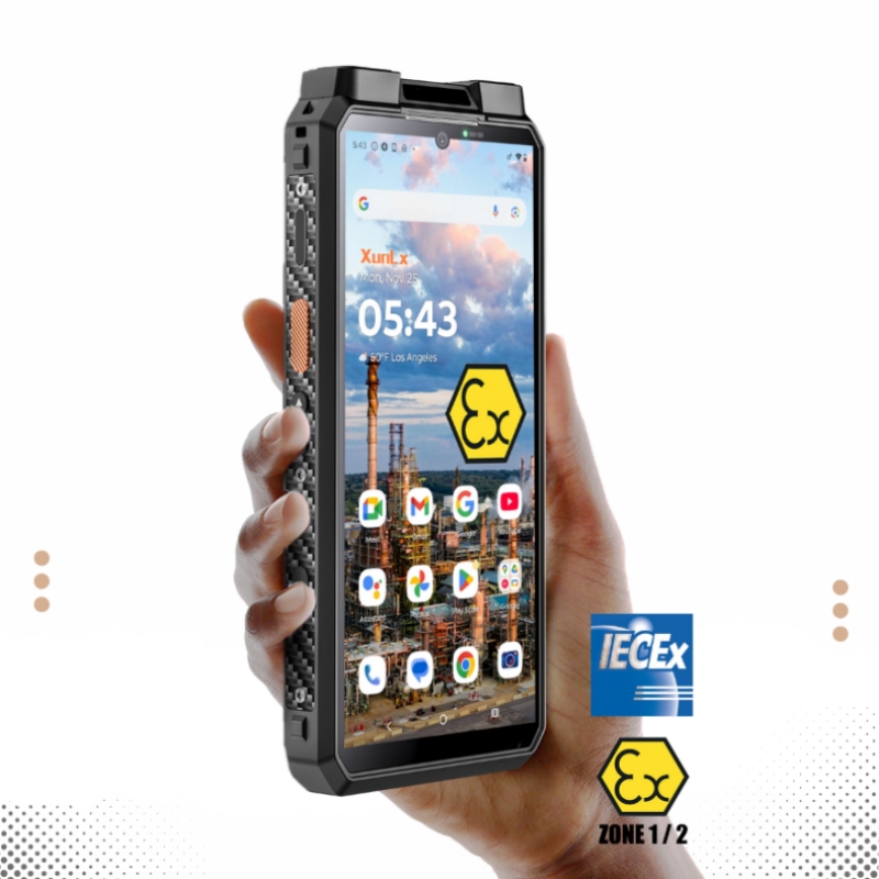 IECEx Explosion Proof Phone 5G Mobile 8GB 256GB Fingerprint Scanner Oil Gas Logistics Zone 1 64MP Camera ATEX Smart Phone