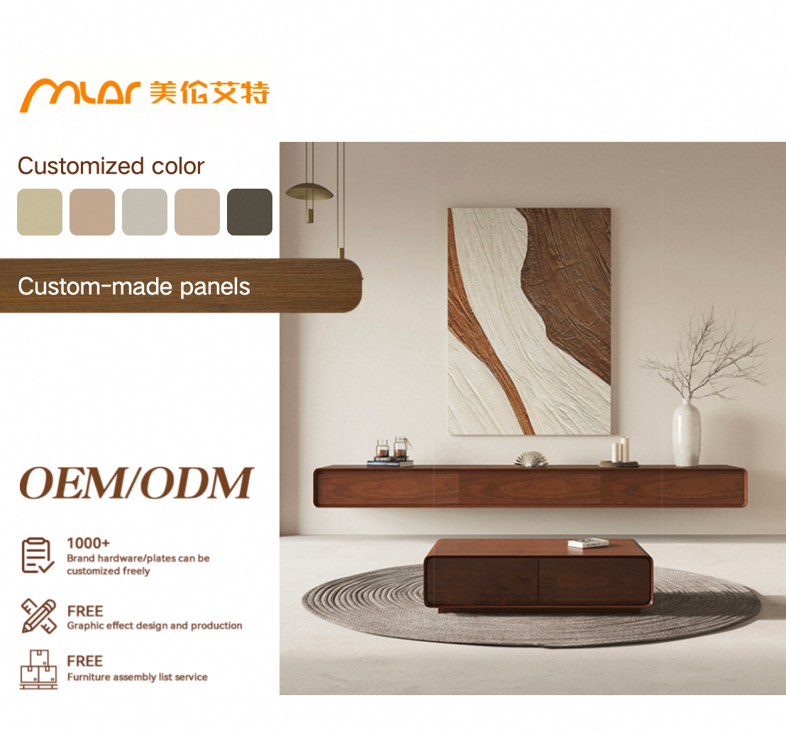 New Design Modern Floating Walnut TV Stands Solid Wood TV Cabinet for Living Room Media Cabinet Tv Unit Stand