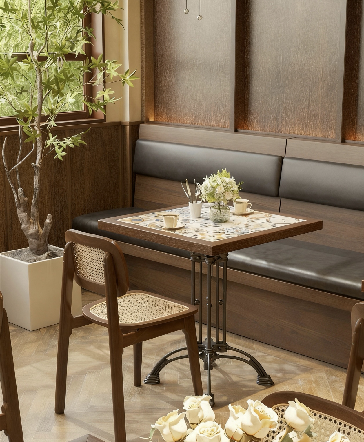 Wholesale Commercial Customized  square Table and Chair  for Western Restaurant bar Hotel Cafe Fast Food Pizza Shop Coffee Shop