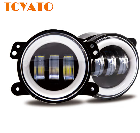 TCYATO Factory Supplied 4-inch White Yellow Angel Eye LED Fog Lights Universal Modified Headlights Applicable for Car Driving