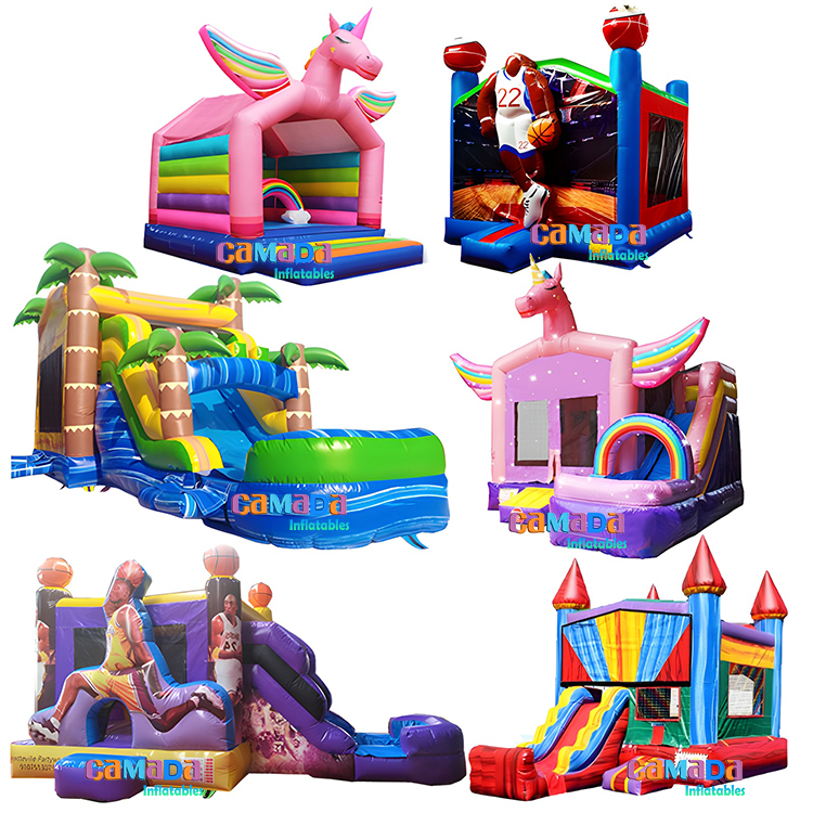 Commercial Grade Girls Unicorn Bounce House Slide Combo PVC Bouncy Castle Moonwalk and Water Pool for Party Rental