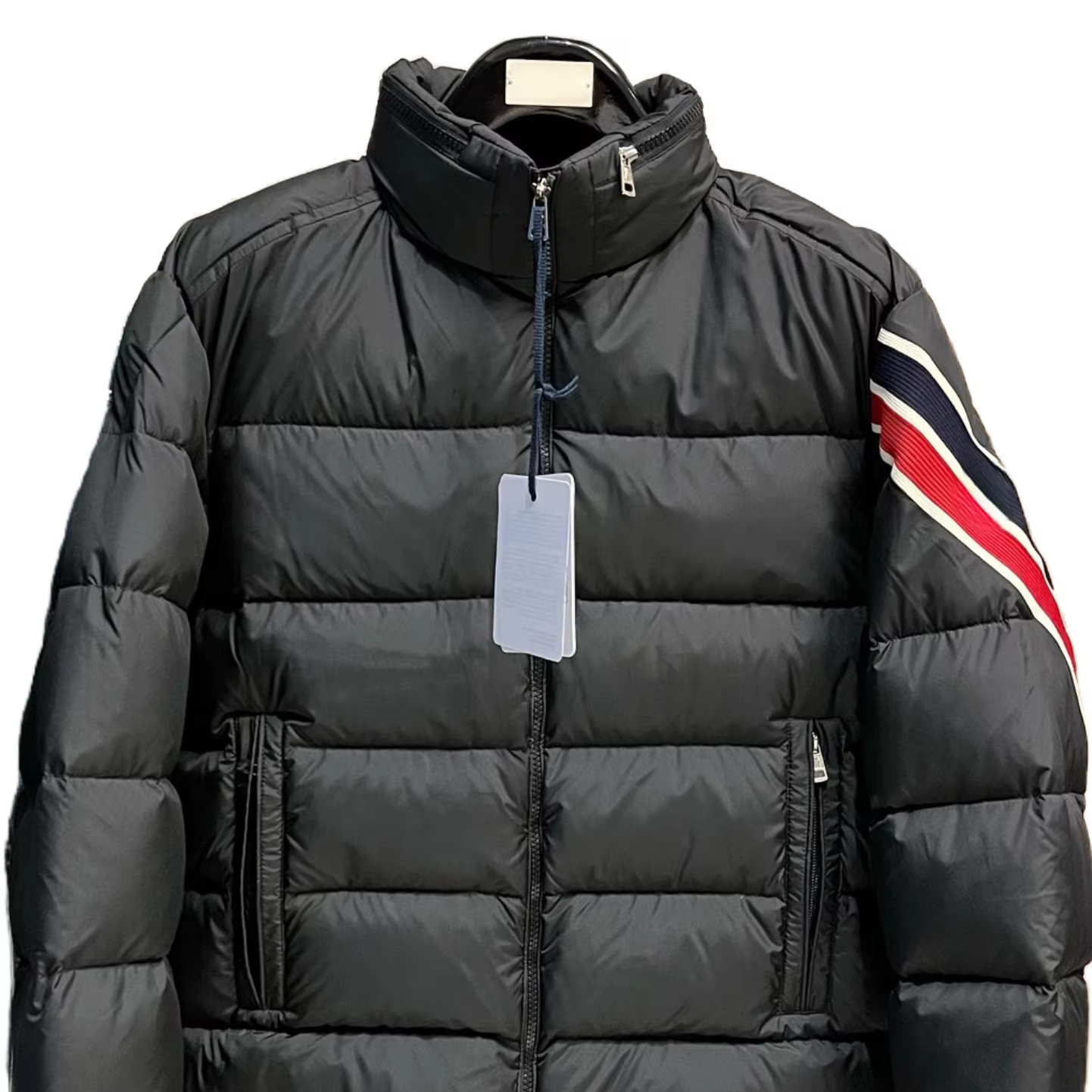 Hot Sale Men's Khaki Puffer Jacket - Winter Warm Stand Collar Short Coat, Fashion Contrast Trim Down Outerwear