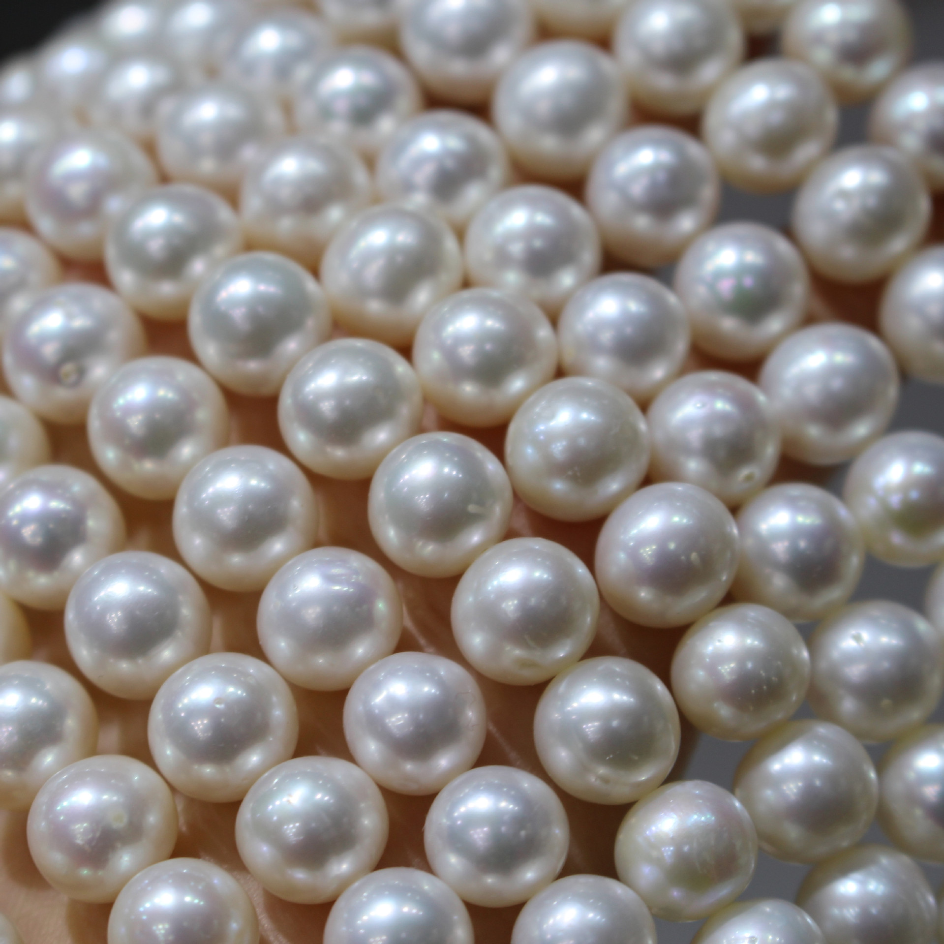 9-10mm AAA Grade Natural Freshwater Pearls Nearly White Luser Loose Pearl Strands Necklace Third Party Certified Jewelry Making
