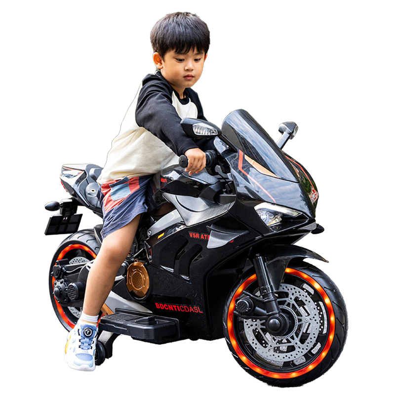 Cool 12V Kids Electric Motorcycle a for Boys 2-13 Years ABS Material Ride-On Motorcycle for Kids