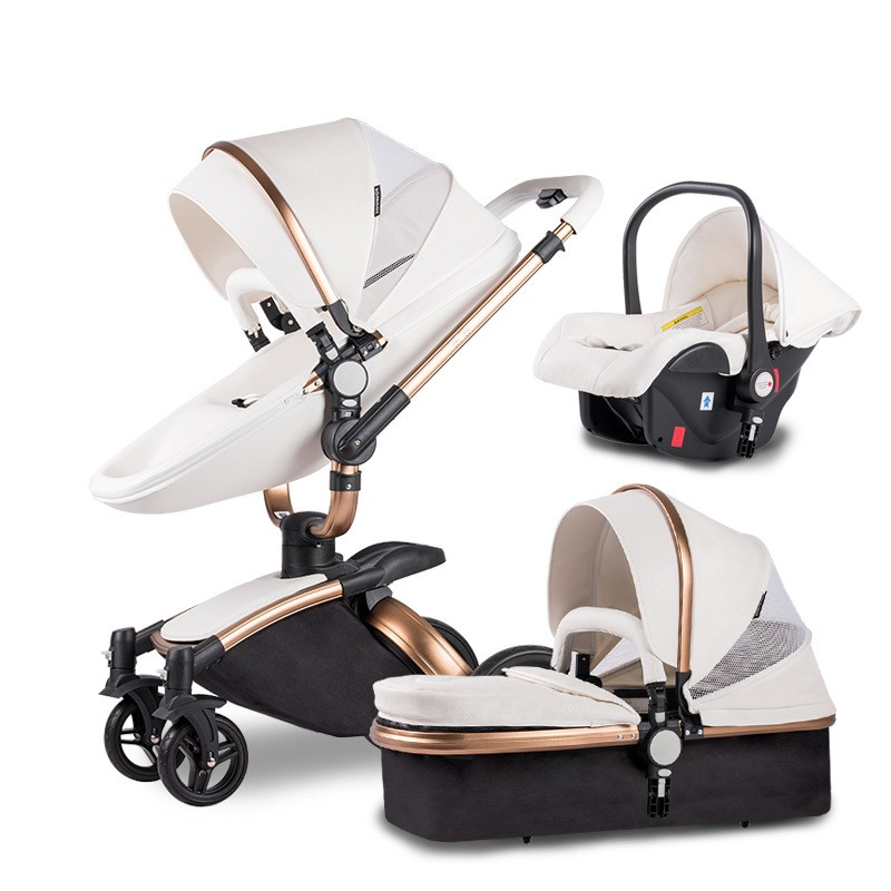 2025 Hot Sale High View Foldable Chinese Supplier Directly Sale Luxury OEM Customized 3 in 1 With Car Seat Baby Stroller