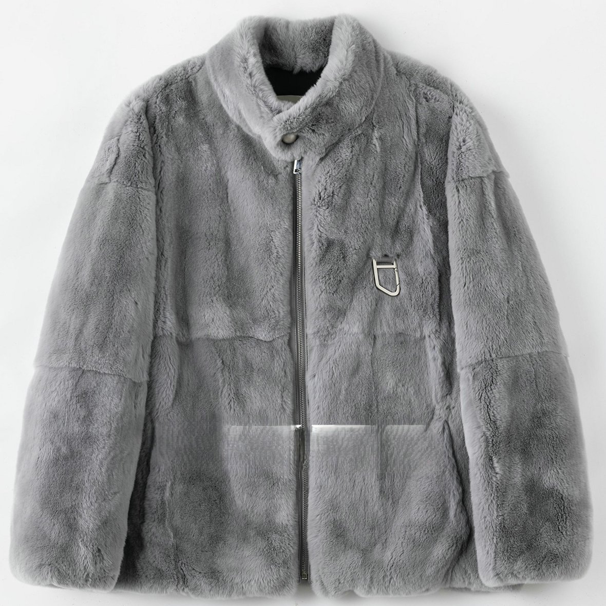 Winter Men's Jacket Rex Rabbit Fur European American High Street Style Vertical