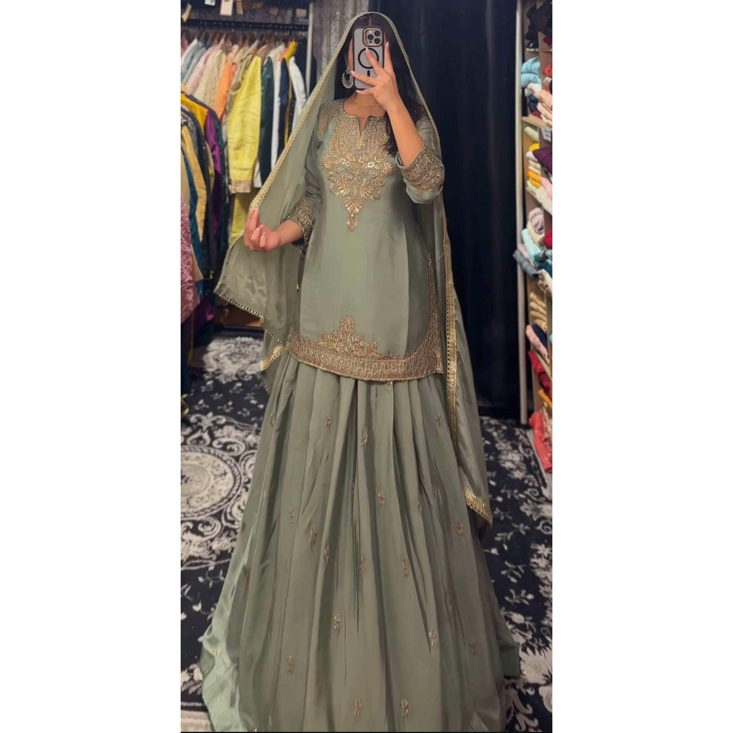 Women's Party Wear Suit Set with Multi Needle Embroidery Work